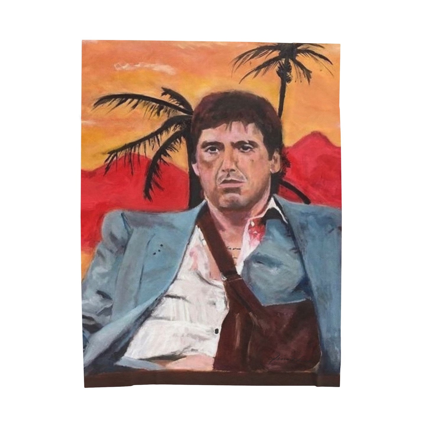 Tony Montana Colorful Blanket - Original Artwork by CJSNOTHERE
