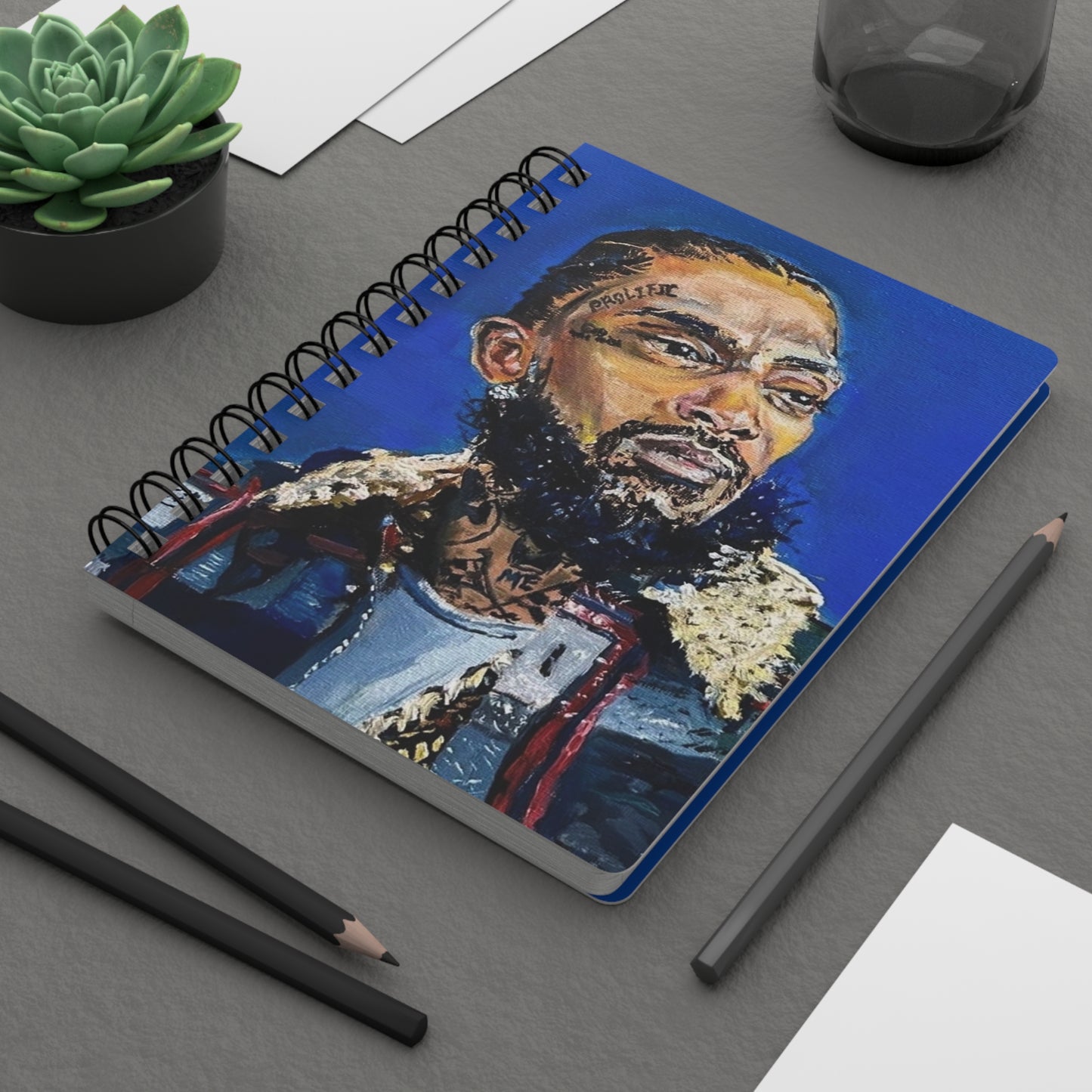 "Nipsey" Spiral Bound Journal - Original Artwork by CJSNOTHERE