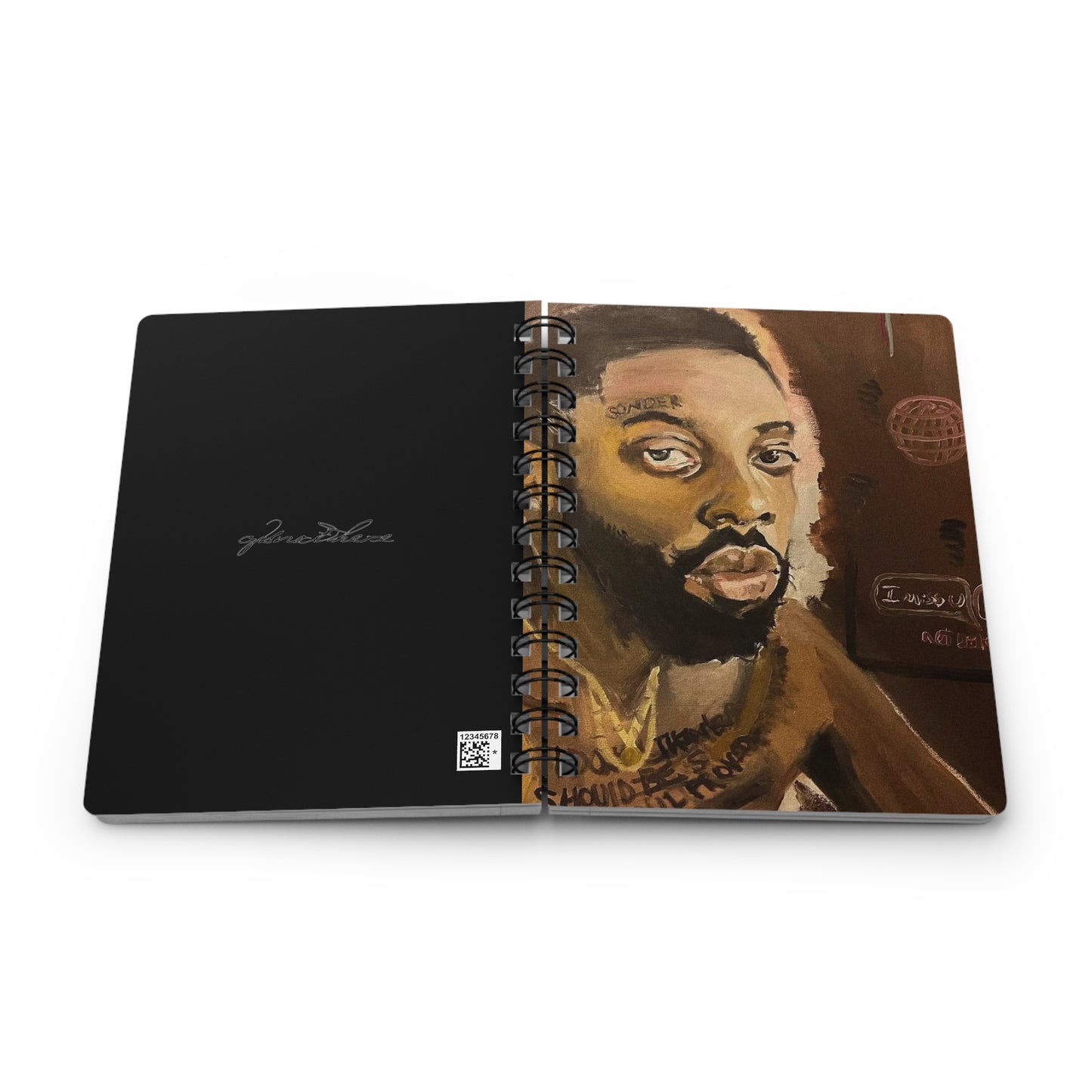 Brent Faiyaz Spiral Bound Journal - Original Artwork by CJSNOTHERE