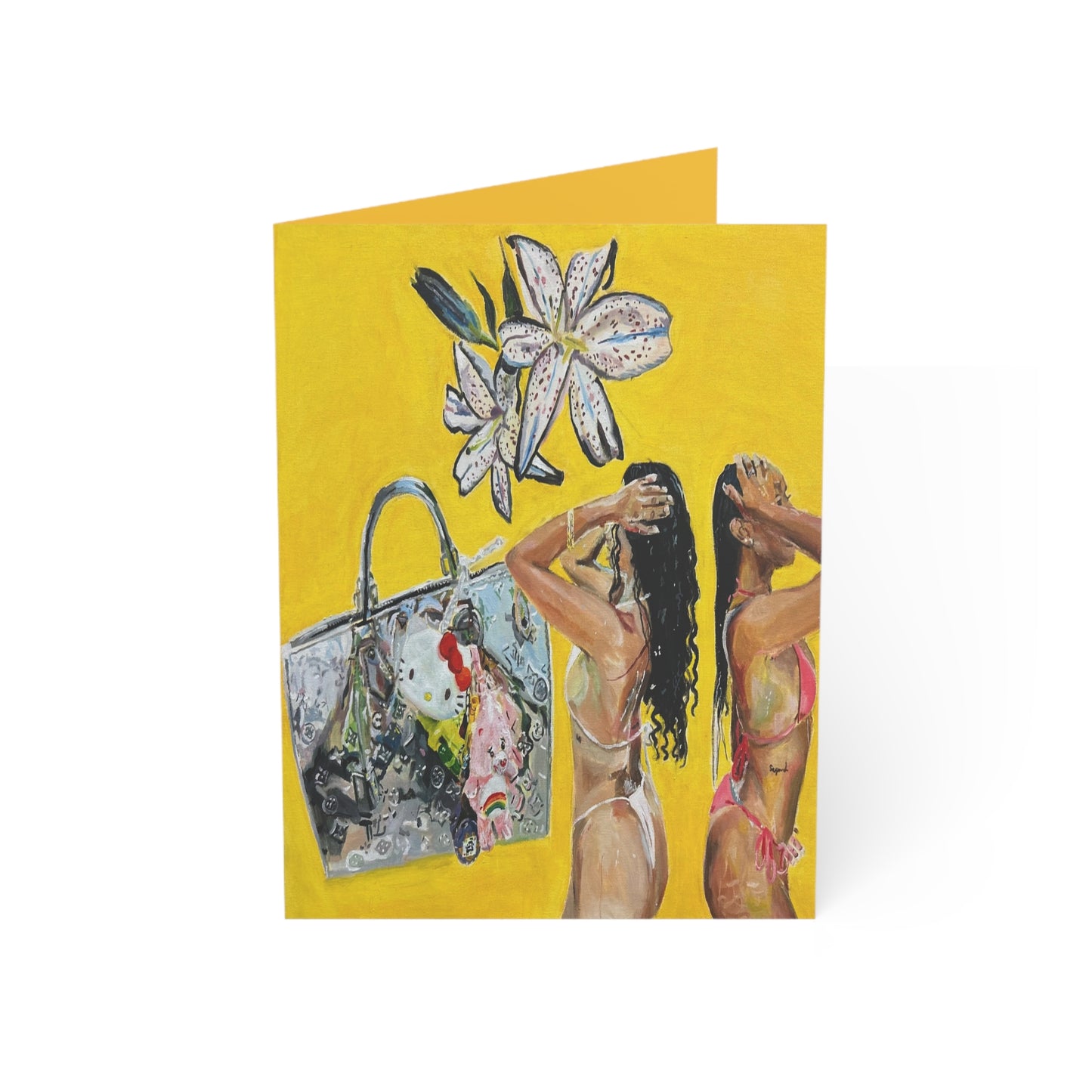 Bikini Girls Greeting Card - Original Art by CJSNOTHERE